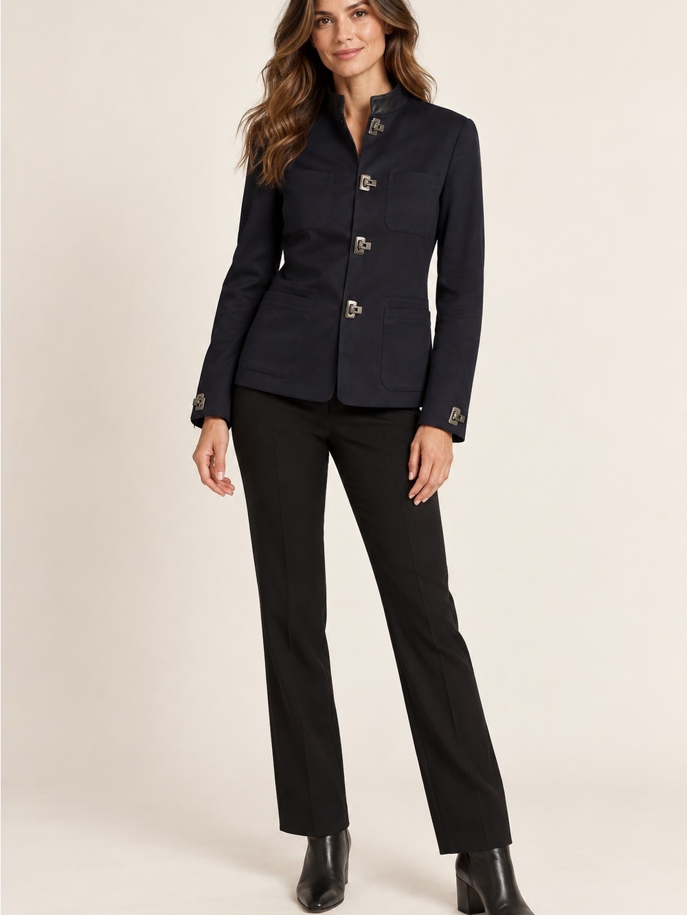 Ralph Lauren Black Label Navy Toggle Clasp Jacket Size 2 Made in Hong Kong